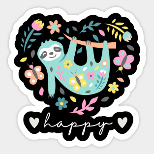 Sloth Life Happy Sloth Sticker